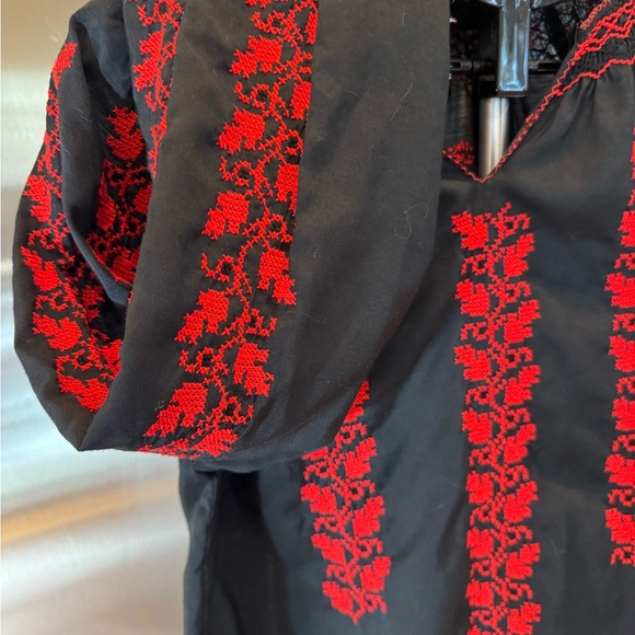 Lily Black Top with Red Stitching - Picture 5 of 7